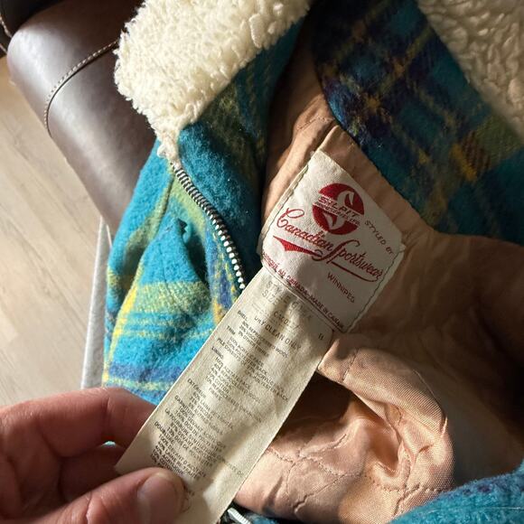 Women's Vintage 1940's Canadian Sportswear Silpit Blue Wool Lined Jacket Sz 10 - Picture 11 of 11